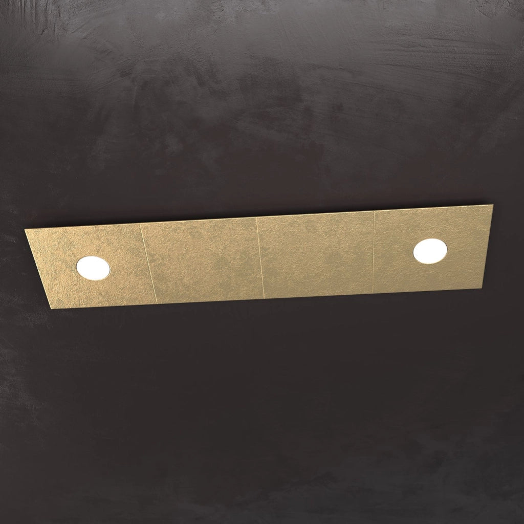 ECCENTRIC APPLIQUE-PLAFONIERA 2 LUCI + 2 DECORATIVO FOGLIA ORO 1156-2L2D-FO