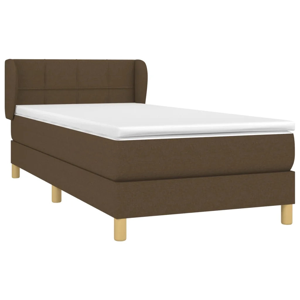 Giroletto a Molle con Materasso Marrone Scuro 90x200 cm Tessuto 3126776
