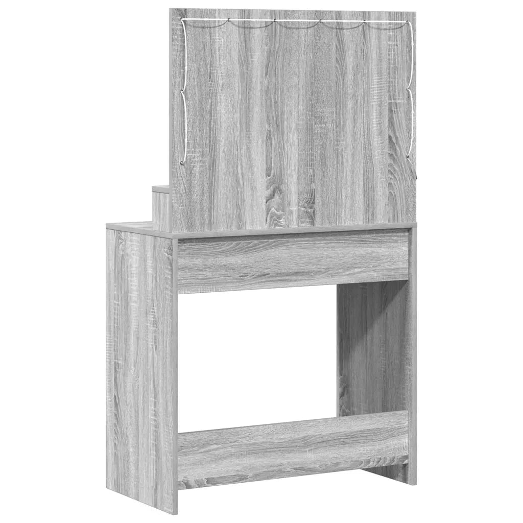 Tavolo da Trucco con specchio Grigio Sonoma 78,5 x 41 x 135 cm 865114