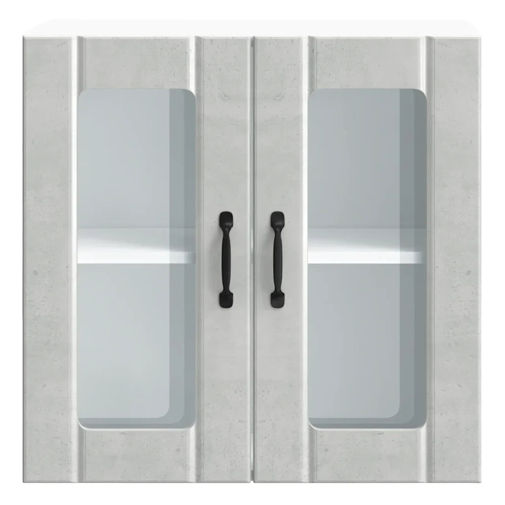 Pensile da cucina con anta in vetro 60 x 31 x 60 cm design moderno salvaspazio legno grigio cemento 02_0050226