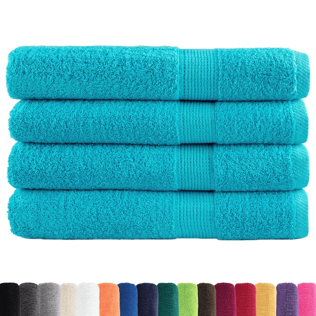 Asciugamani Premium SOLUND 4pz Turchese 100x200cm 600 g/mÂ²