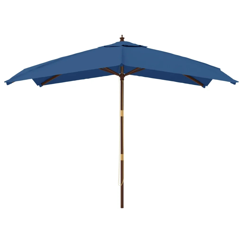 Ombrellone da Giardino-Ombrello da Balcone con Palo in Legno Azzurro 300x300x273 cm