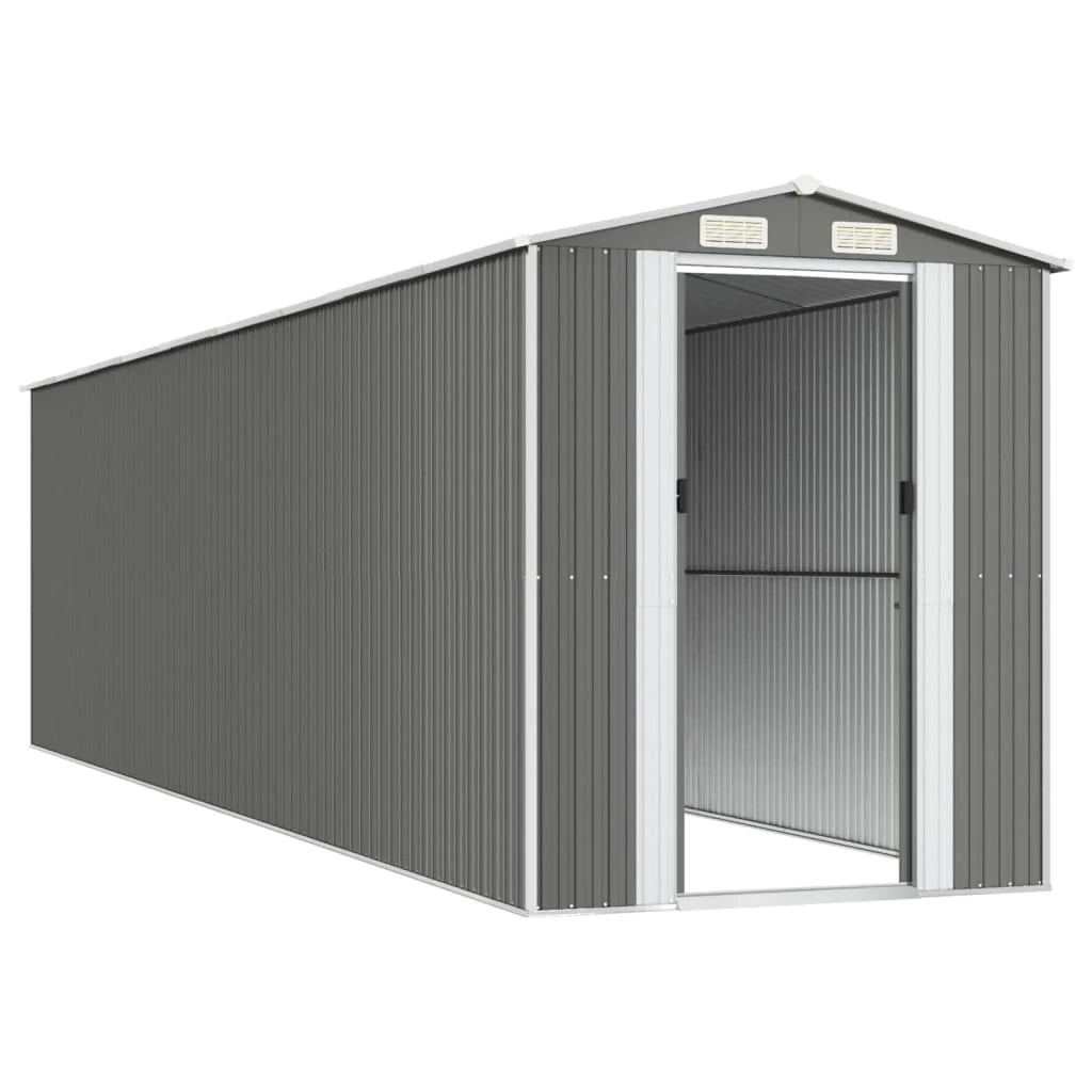 Casetta da giardino cabina ripostiglio casetta da esterno robusta casetta per attrezzi colore chiaro 192 x 772 x 223 cm acciaio zincato grigio 02_0022262