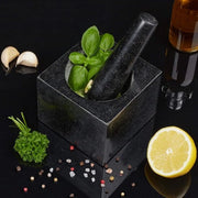 Mortar e Pestello, Bacinella Tritacarne con Martello a Manico, Pestello per Aglio e Salsa, Tritacarne Manuale per Spezie e Condimenti