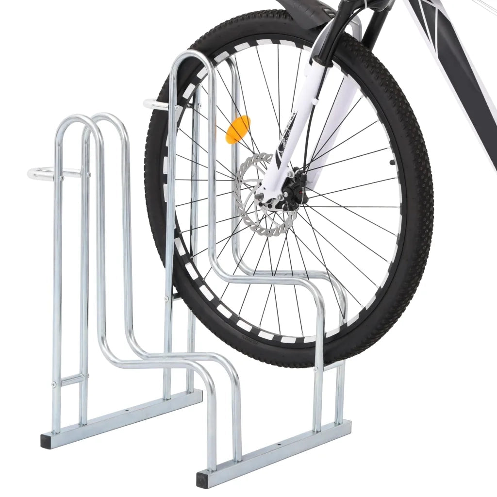 Supporto per 2 Bici da Pavimento Autoportante Acciaio Zincato 4005568