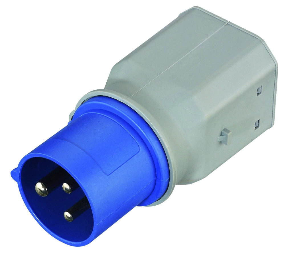 Adattatore Industriale F. Spina 2P con T16A 220V Cee P.schuko 10 e 16 A