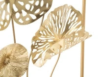 Pannello In Ferro Gold Flowers cm 50X5X50
