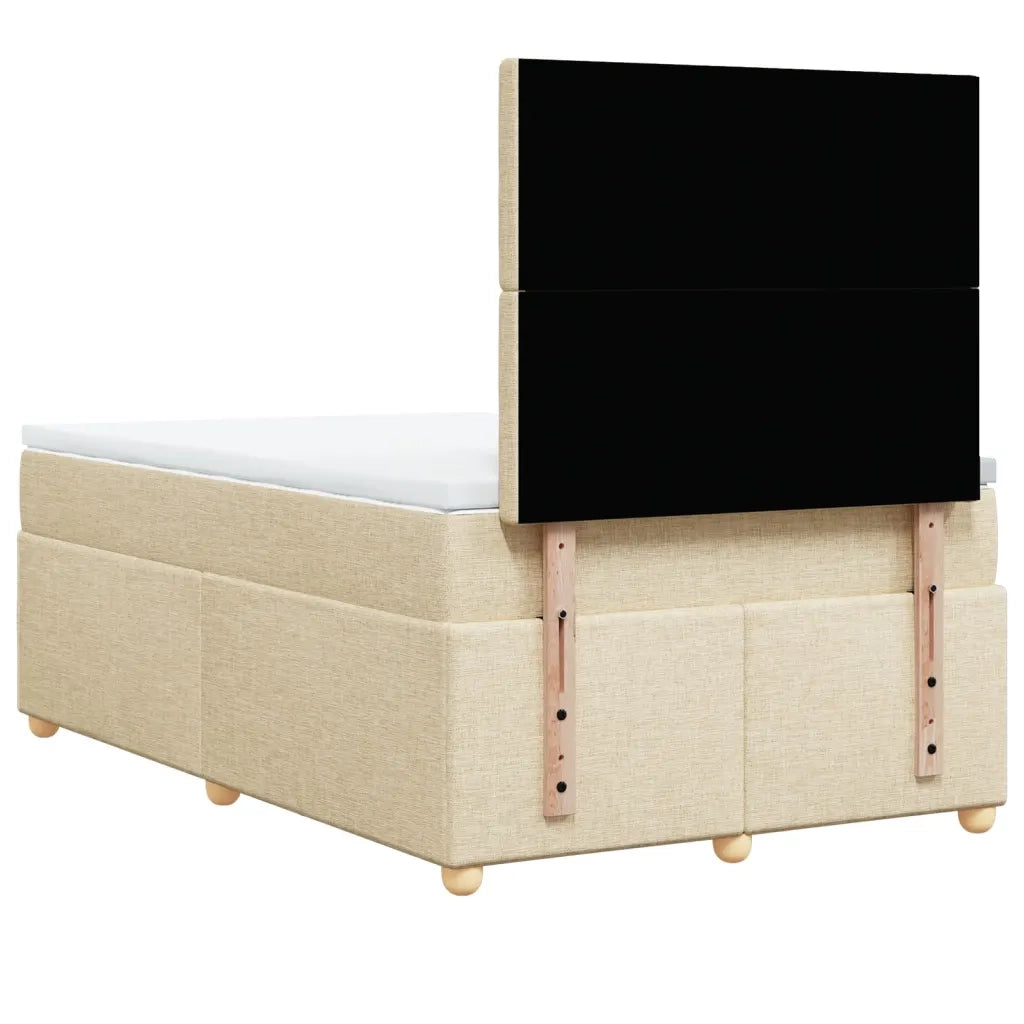 Giroletto a Molle con Materasso Crema 120x200 cm in Tessuto