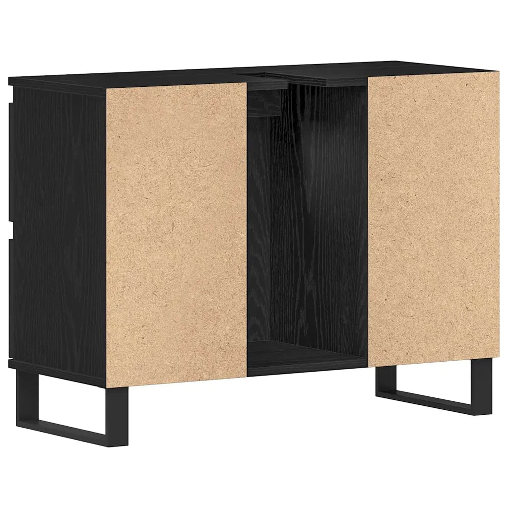 Mobile da Bagno Rovere Nero 80 x 33 x 60 cm Legno multistrato 862895