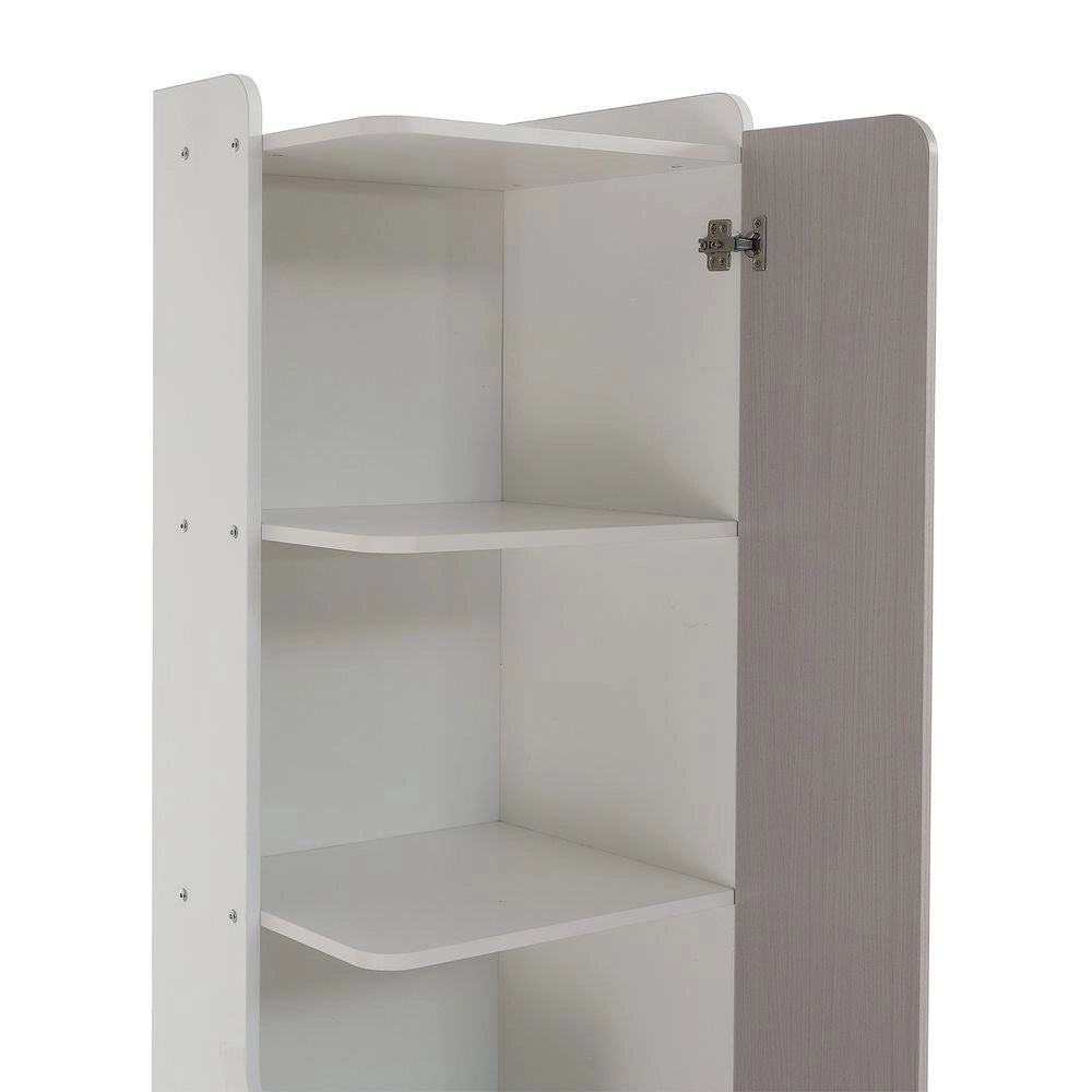 Libreria - Xylo - 140??35??180 cm - Porte ad L con Cassetti Bianco/Noce