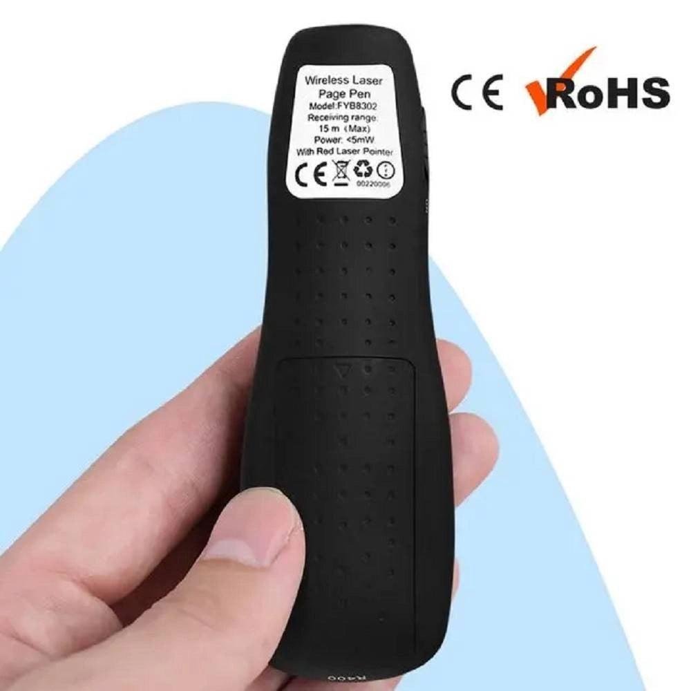 Trade Shop - Penna Gira Pagine Laser Wireless Puntatore Telecomando Per Presentazioni Fy8302 -