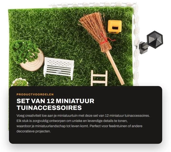 Accessori per giardino 12 pezzi - Mobili da giardino in miniatura - Simulazione paesaggistica - Decorazione per giardino in miniatura - Accessori creativi - Dettagli unici