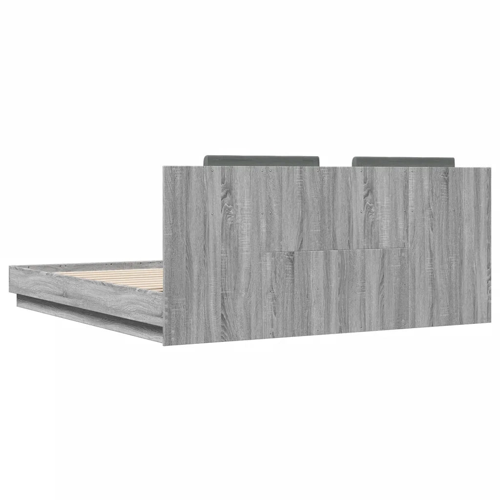 Giroletto Testiera Grigio Sonoma 200x200 cm Legno Multistrato