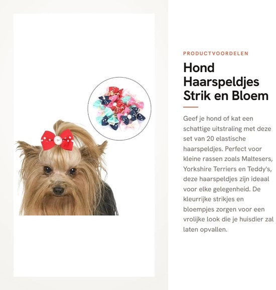 Accessori per animali 20 pezzi - Spille per pelo elastiche - Strumenti per petting/Accessori per animali - Adatti per cani/gatti - Materiale: Poliestere - Lunghezza circa 4 cm - Accessori per cani