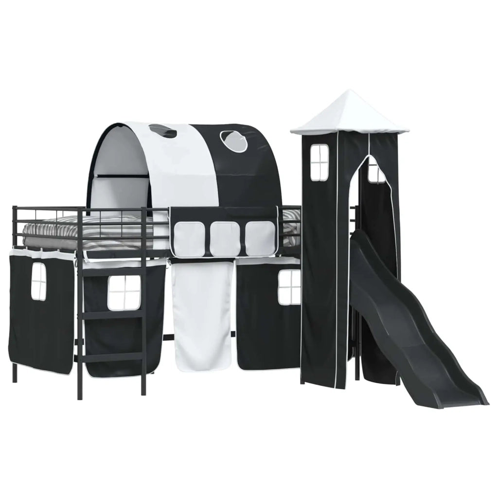 Struttura del letto loft per bambini Nero 99,5 x 200 cm Metallo