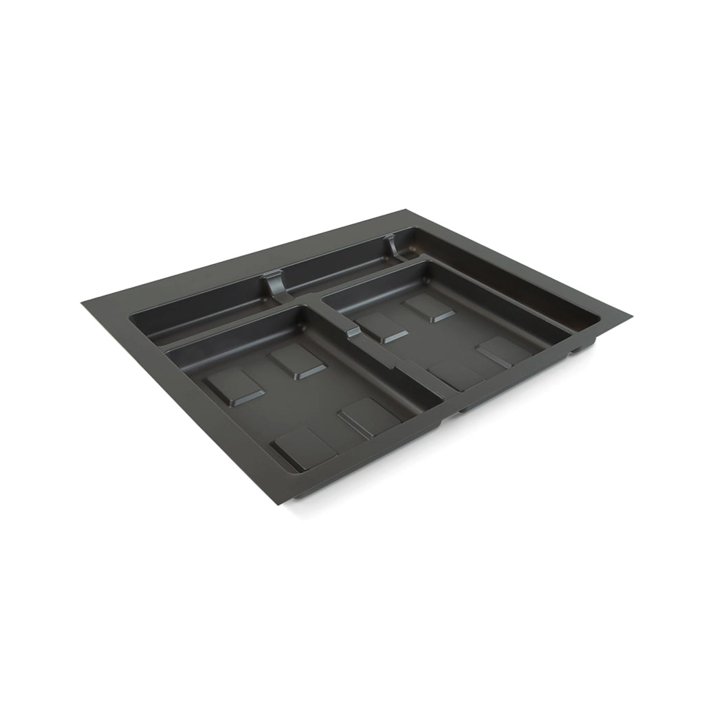 Emuca Base Recycle per contenitori per cassetti da cucina, 2 cavitÃ , Plastica grigio antracite, Tecnoplastica, 1 u.