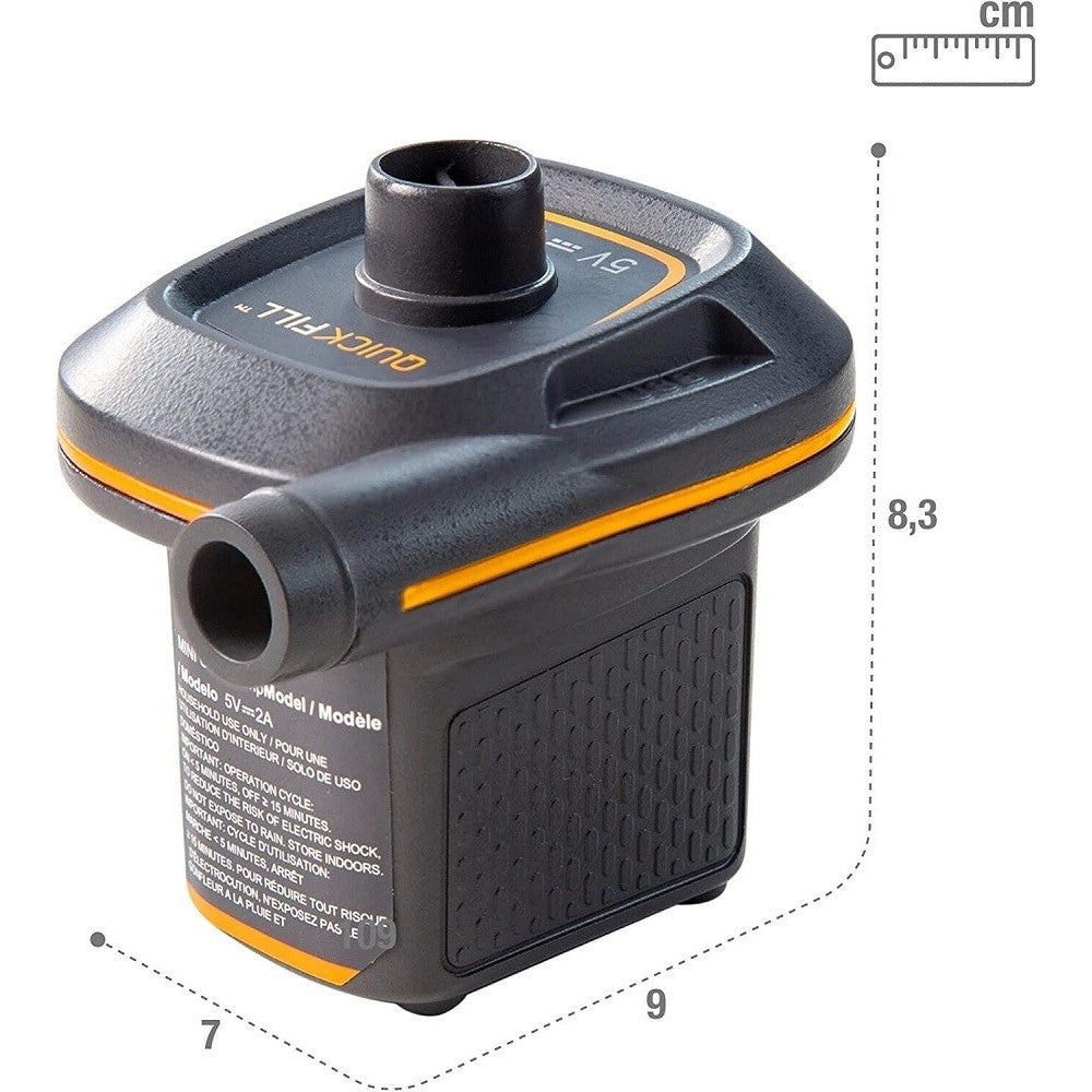 Trade Shop - Pompa Mini Usb 5 V Elettrica Uso Interno/esterno Per Gonfiabili Con Ugello 66635 -