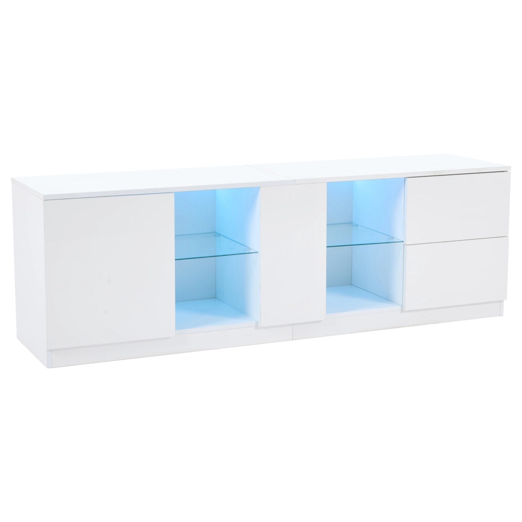 Mobile TV con LED ¨C MINIMAL ¨C Bianco Lucido, 160x40x52 cm