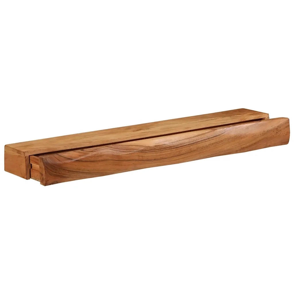 2 pz Mensole da Parete | Scaffali a Parete | Ripiano a parete 80x17x8 cm in Legno Massello di Acacia