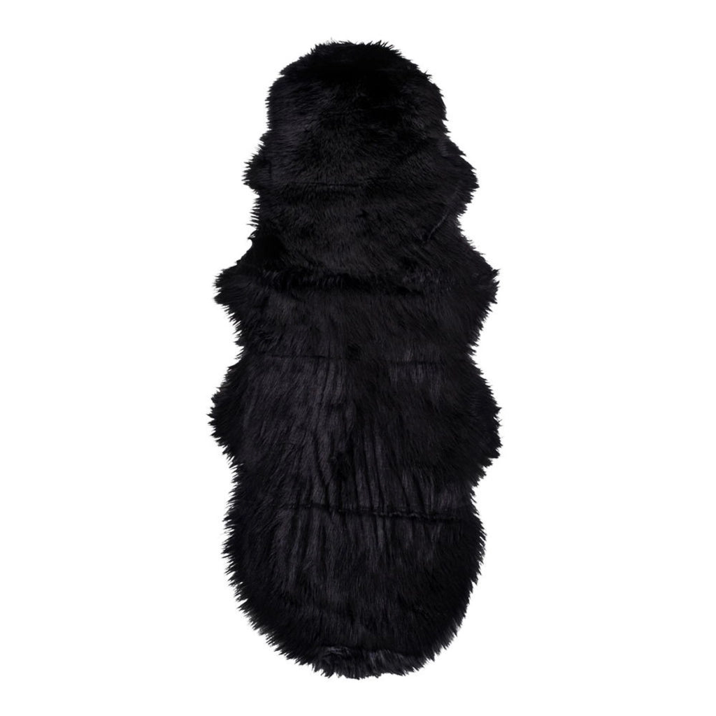 Tappeto Asimmetrico Lambskin, Nero, Poliestere, 180x60x6,5 cm
