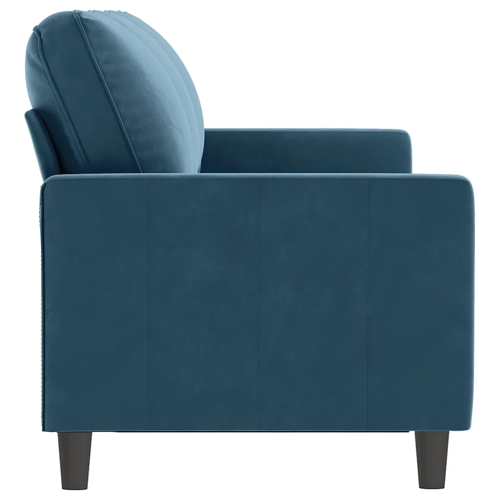 Divano a 3 Posti Blu 180 cm in Velluto