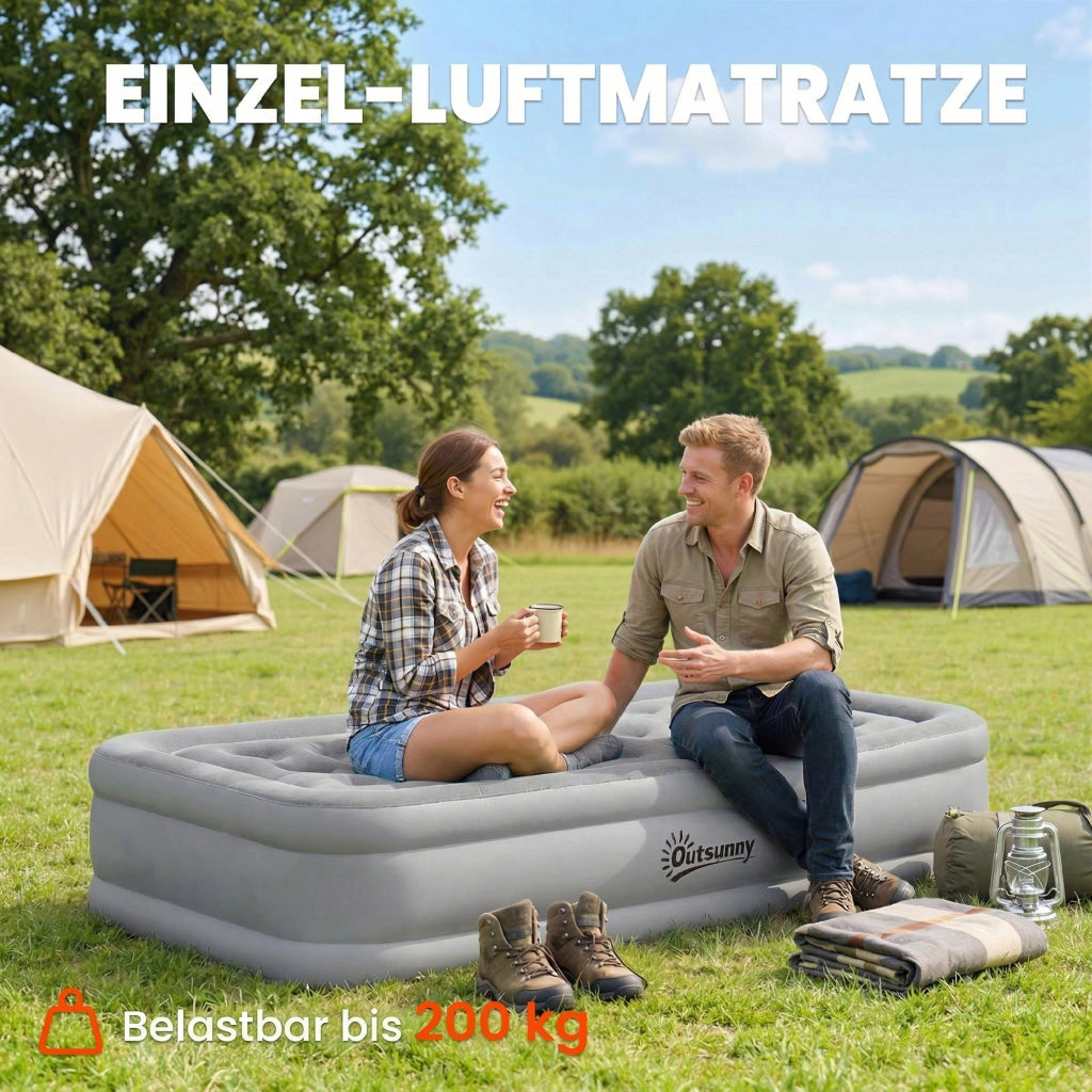 Materasso ad aria auto-gonfiante con pompa elettrica ¨C Zephmum ¨C Grigio 99x191x22 cm
