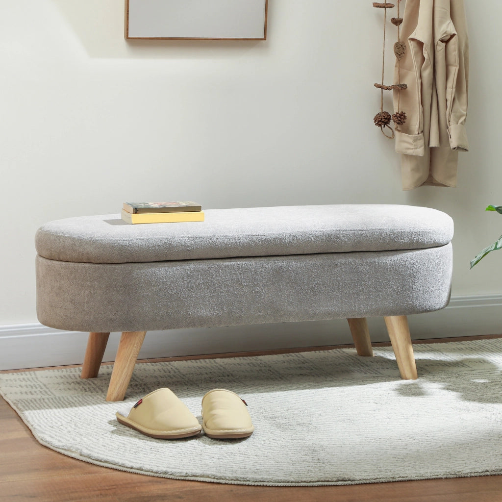 Pouf con contenitore ¨C zephmum ¨C grigio chiaro 110x40x43 cm