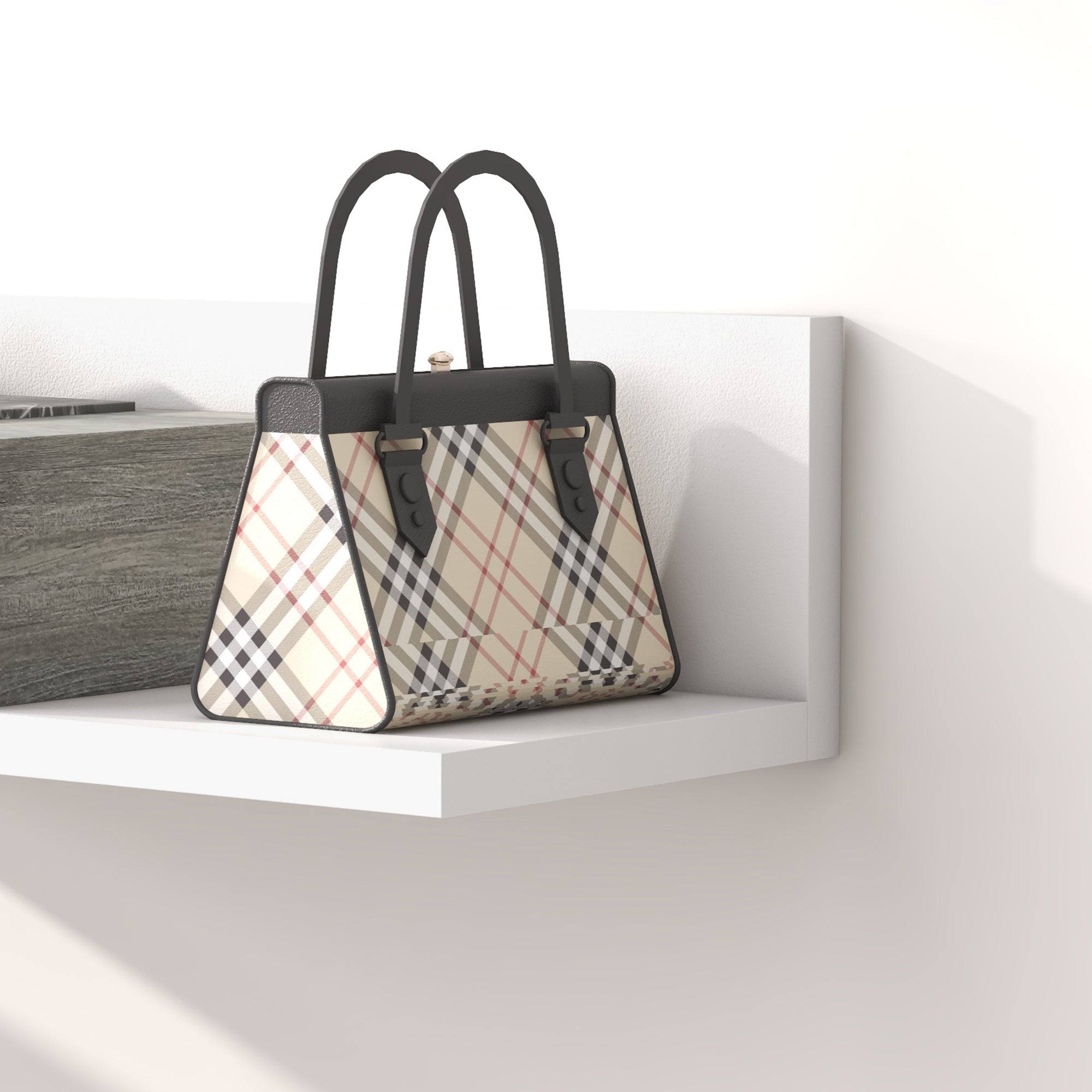 Mobile da Ingresso 2 in 1 con Specchio e Cassetto in MDF Grigio e Bianco