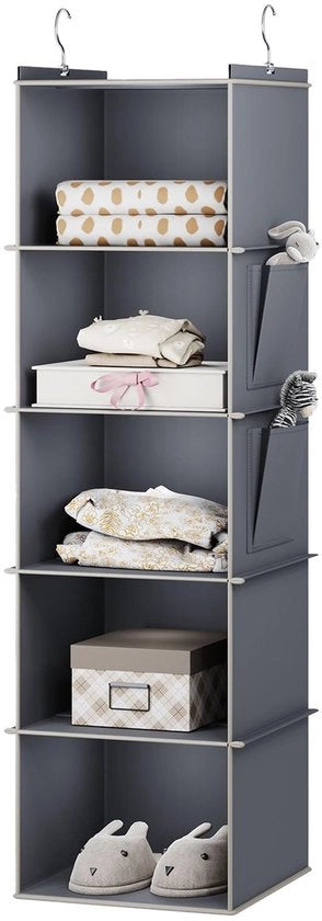 Organizzatore di Abbigliamento a 3 Scomparti - Armadio Pieghevole - Magazzino per Vestiti - Accesso Ampio - Tela Non Tessuta + MDF - Organizzatore di Vestiti