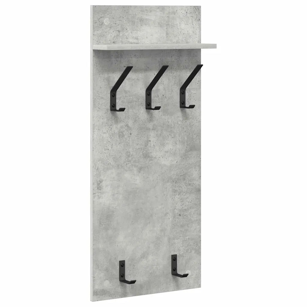 Appendiabiti a muro A parete Grigio cemento 40 x 10 x 90 cm 874454