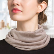Sfondi caldi per capelli per donne colore uniforme scialle doppia strato autunno e inverno scialle multifunzionale sciarpa intrecciata collo alto scialle piccolo (32x19cm) - Khaki