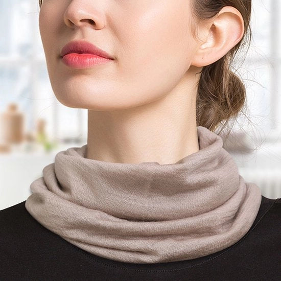 Sfondi caldi per capelli per donne colore uniforme scialle doppia strato autunno e inverno scialle multifunzionale sciarpa intrecciata collo alto scialle piccolo (32x19cm) - Khaki