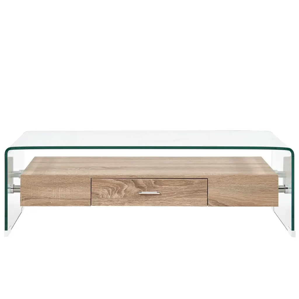 Tavolino da CaffÃ¨ Trasparente 98x45x31 cm in Vetro Temperato cod mxl 18480