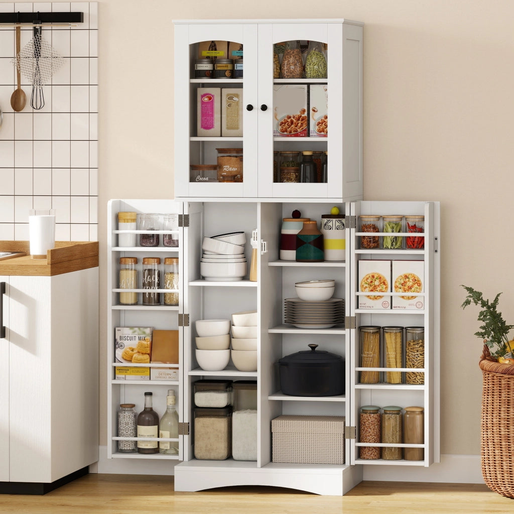 Credenza Cucina ¨C zephmum ¨C 162 cm, Ante Soft-Close Acrilico, Bianco