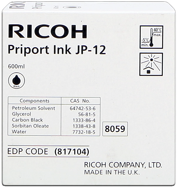 Ricoh Ink 600cc Black cartuccia d'inchiostro Originale Nero
