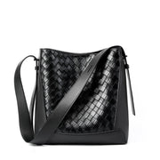 Borsa a mano/a tracolla da donna in vera pelle, colore nero.