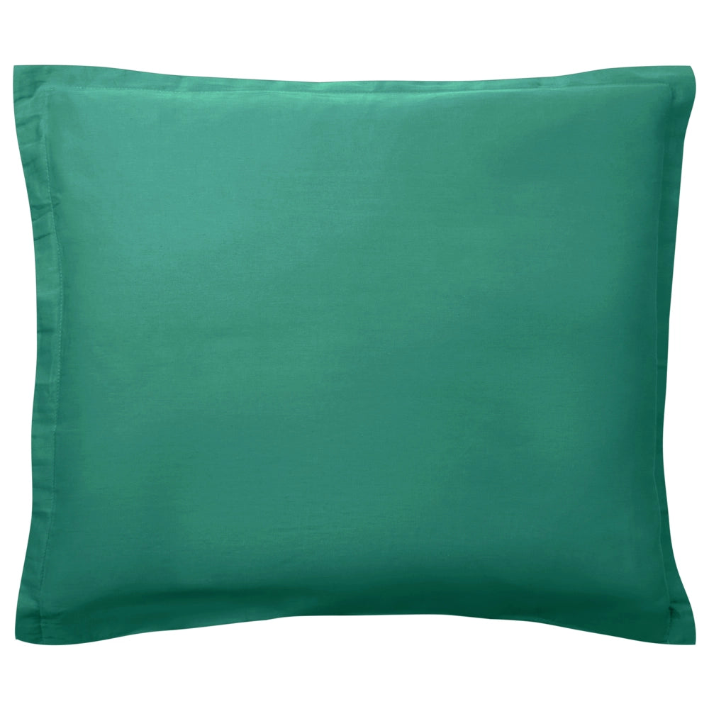 Set copripiumino e federa in cotone satinato verde 220 x 240 cm per una camera da letto moderna
