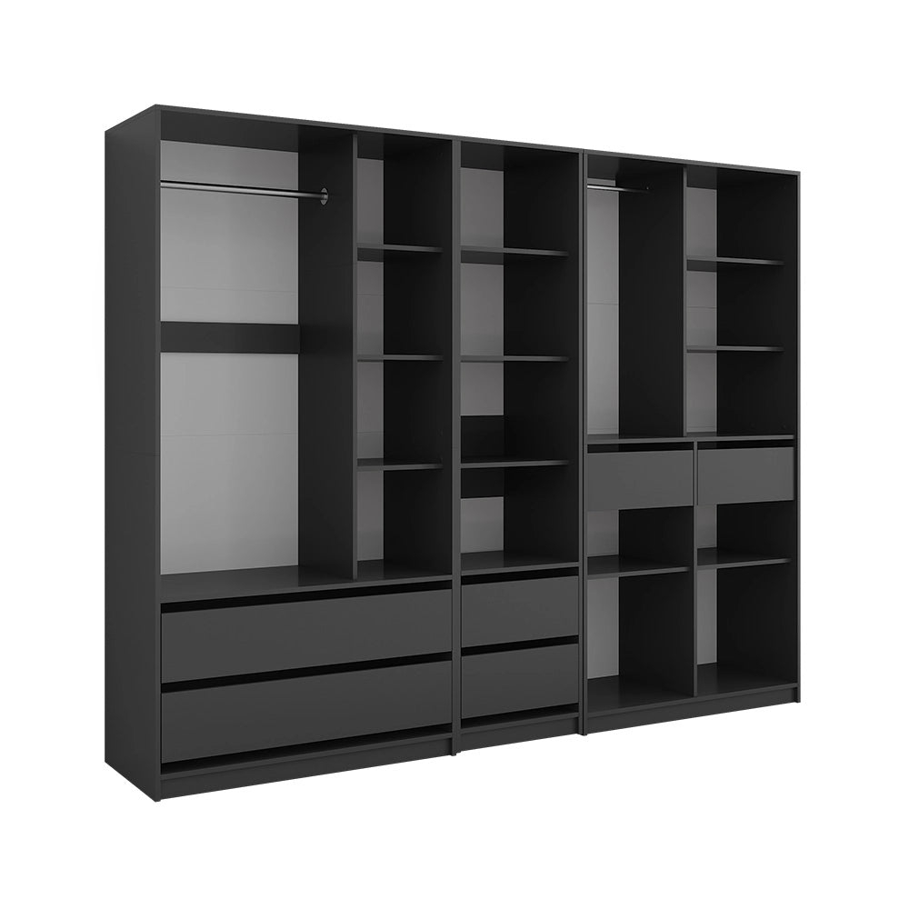 Armadio Elmo Antracite 100 x 200 cm 3 parti Vicco