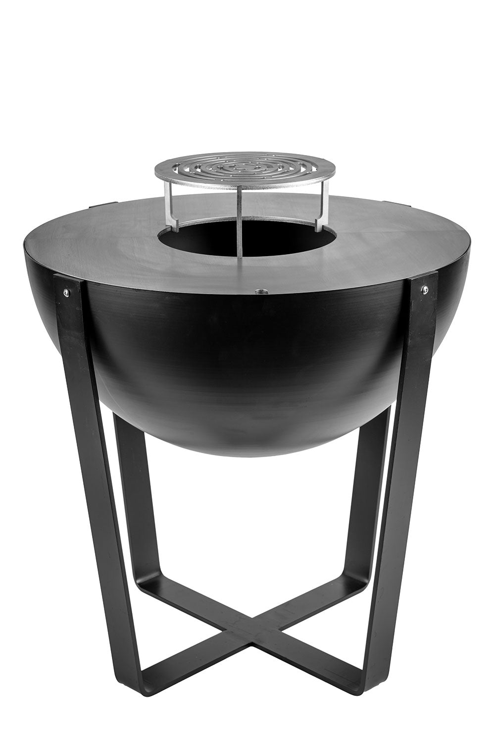Barbecue a Legna Ø80x80 cm Iris in Acciaio Nero Alta Temperatura