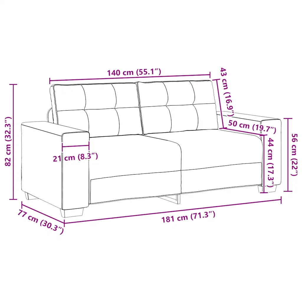 Divano | Divano da soggiorno | Sofa Divanetto in Lino 180x77x82 cm