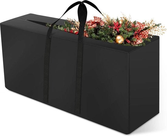 Tas di stoccaggio cuscino da divano impermeabile - Giardino all'aperto Patio - Cuscino da seduta Piumino - Copertura protettiva per albero di Natale con chiusura a righello - Borsa da trasporto per stoccaggio manuale Nero - Dimensioni L173 * B76 * H51cm