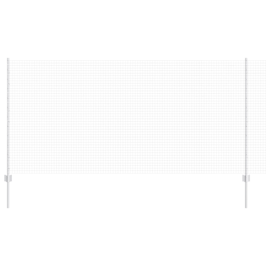 Recinzione in Rete Saldato con 44 Pali U Argento 1.2x50 m Acciaio