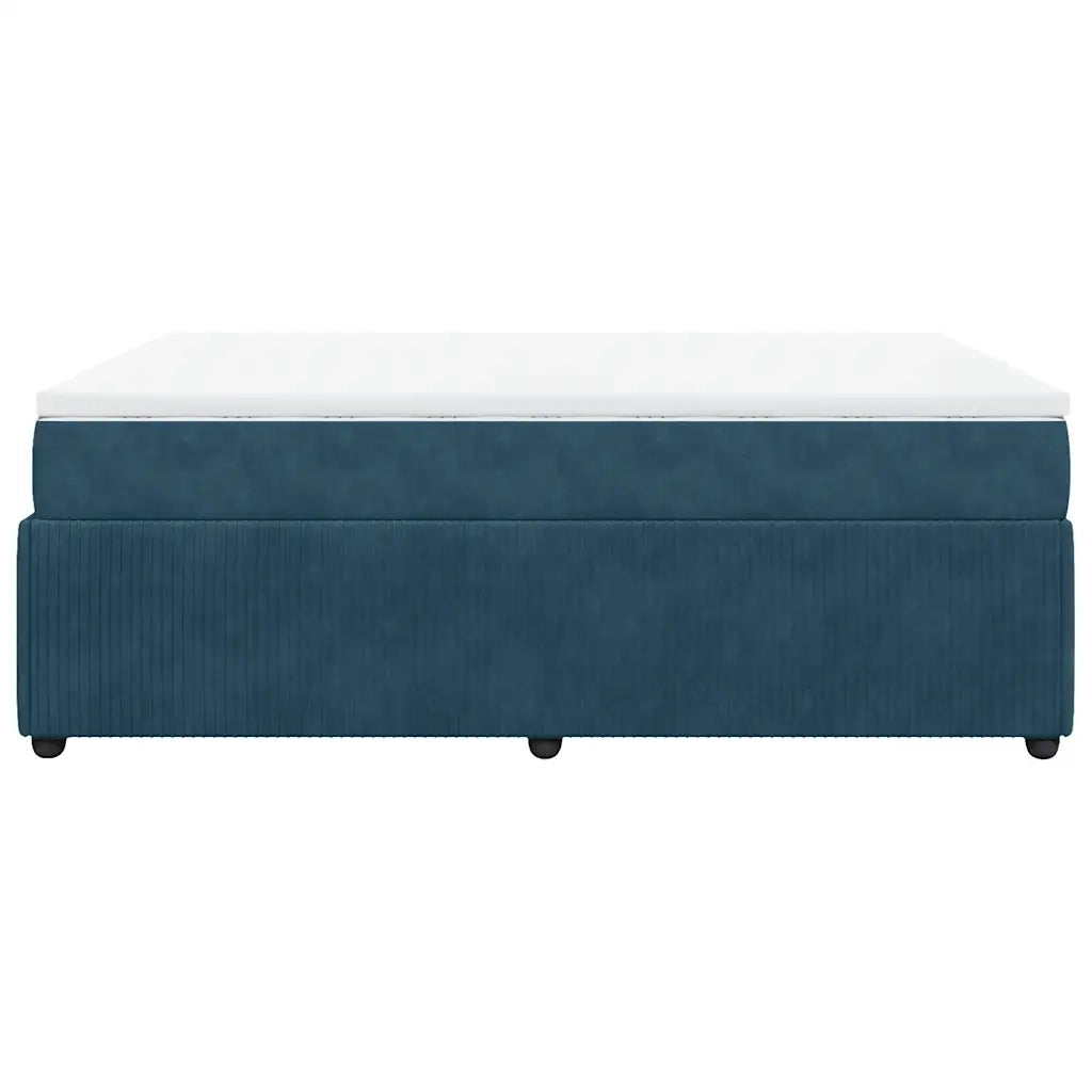 Giroletto a Molle con Materasso Blu Scuro 140x190 cm in Velluto