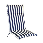 Cuscino da esterno per poltrona alta, 114x46 cm con volant - Cuscino Da Esterno Per Poltrona Alta, 114x46 Cm Con Volant Colore Sahara (righe Bianche/beige/grigie) Colore: Bianco / Blu