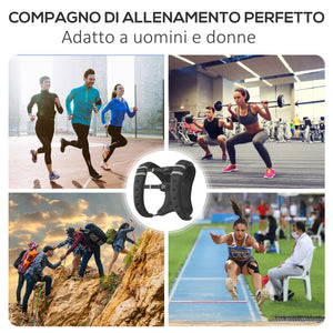 Giubbotto Zavorrato 10kg Traspirante con Tasca Portaoggetti e Spallacci 40x35 cm in tessuto Oxford Nero