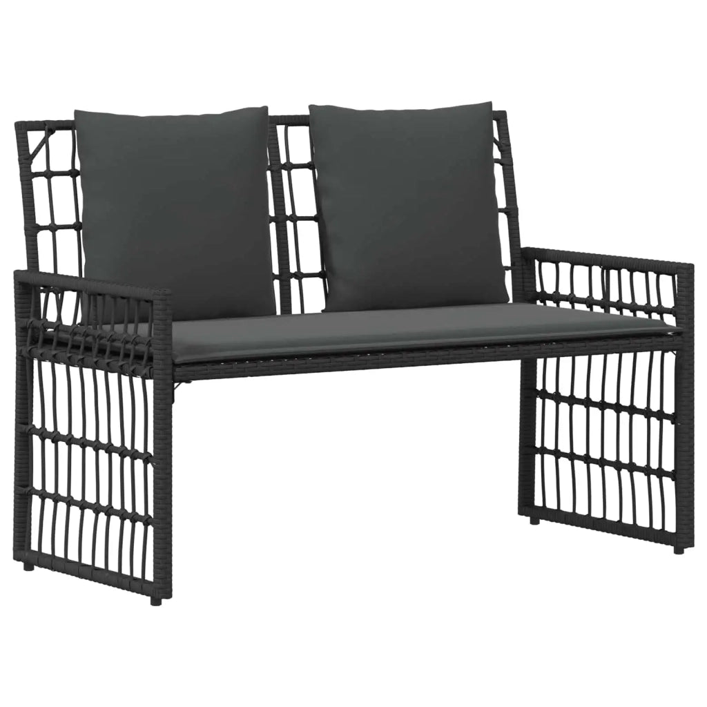 Set di Mobili da Esterno 4 pcs Nero e Grigio scuro
