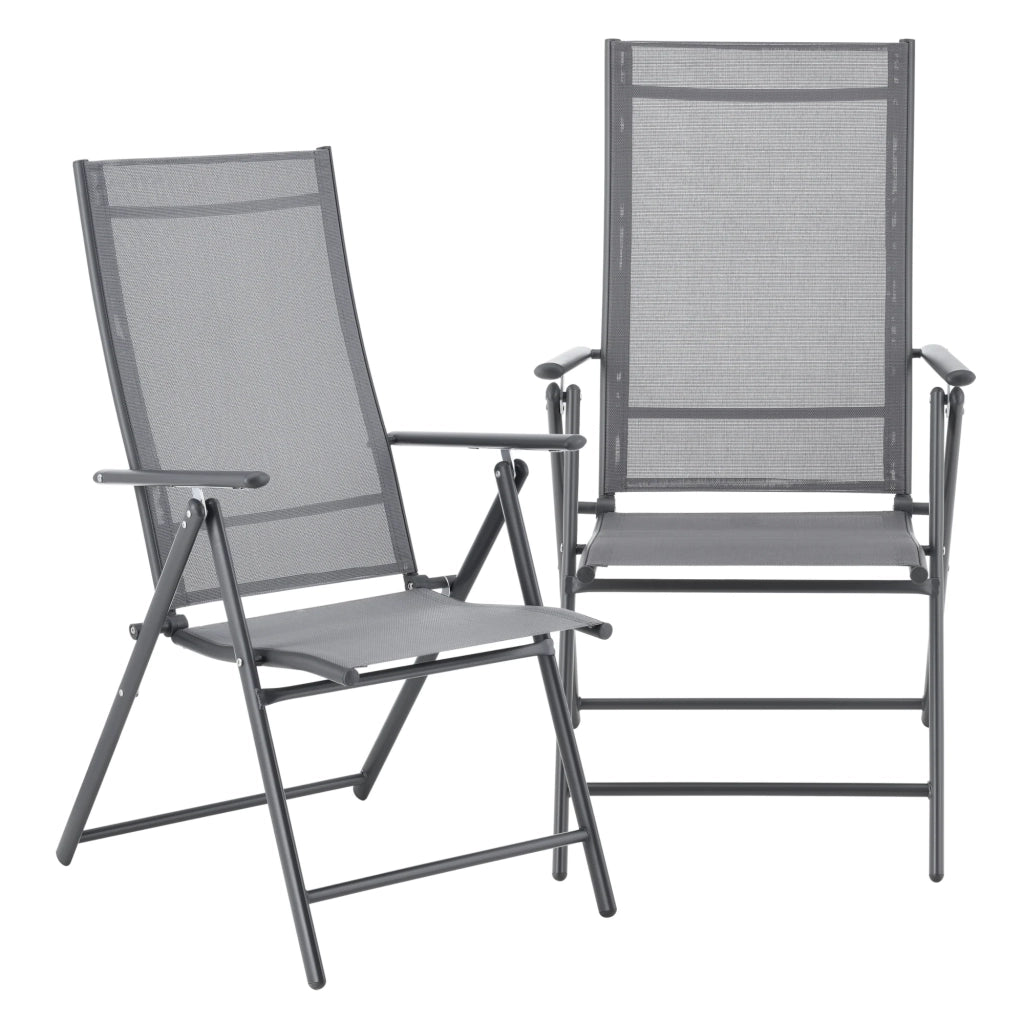 Set di 2 sedie da giardino con braccioli grigio chiaro 03_0009601
