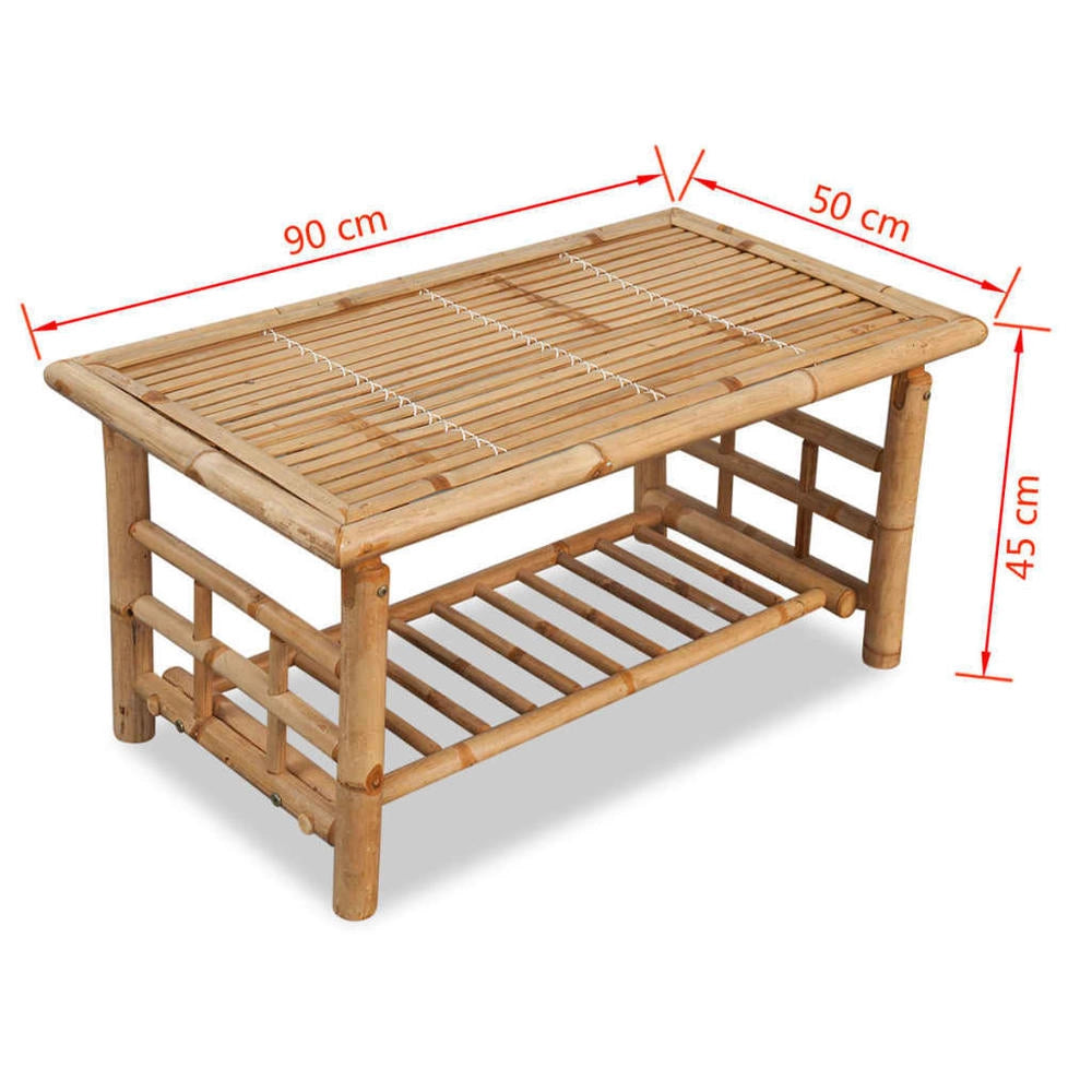 Bamboo Coffee Table 90x50x45 Cm