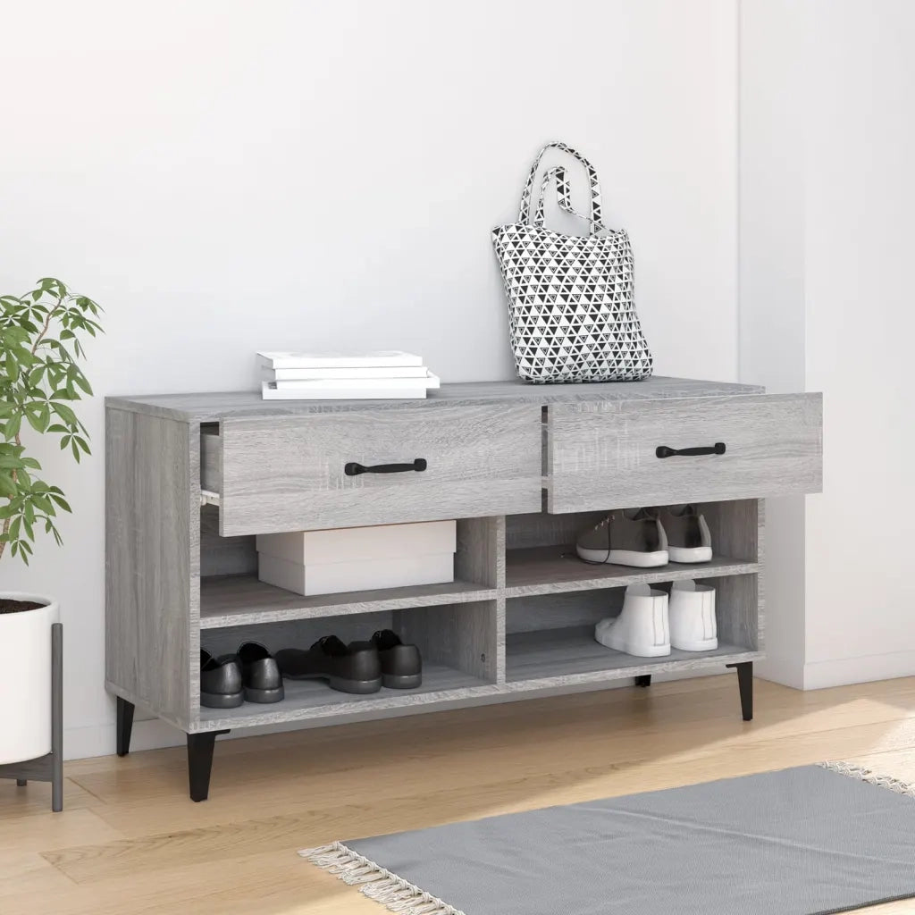 Scarpiera | Mobile per scarpe Grigio Sonoma 102x35x55 cm in Legno Multistrato