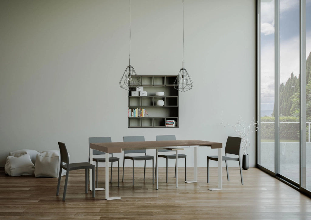 Consolle allungabile 90x40/300 cm Tekno Tortora telaio Bianco